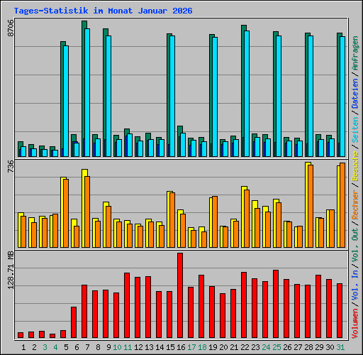 Tages-Statistik im Monat Januar 2026