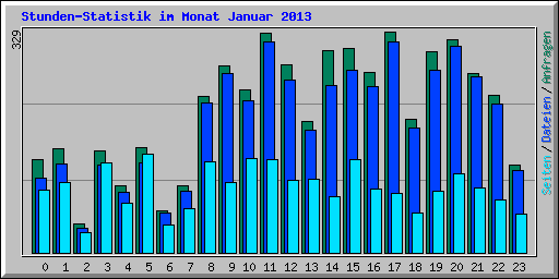 Stunden-Statistik im Monat Januar 2013