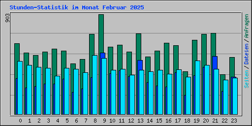 Stunden-Statistik im Monat Februar 2025